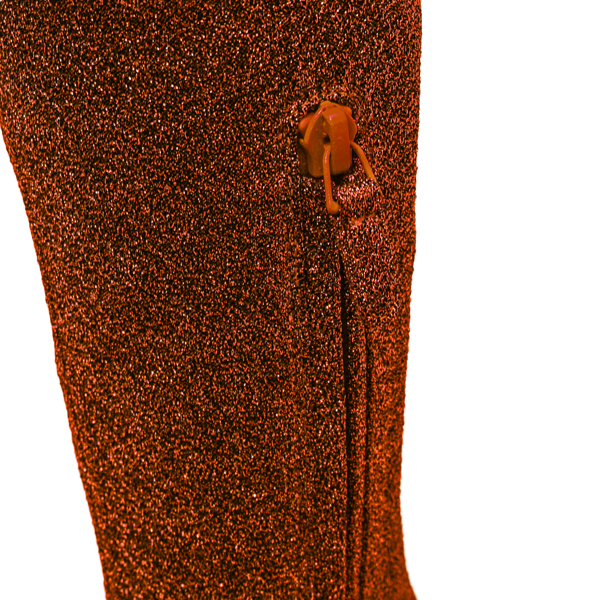  Stella McCartney - Brown Groove Glitter Thigh High Stretch Boots / 38